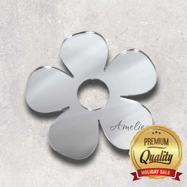 Daisy Flower Acrylic Mirror Wall Art - Custom Sizes, Shapes & Colours - image 1