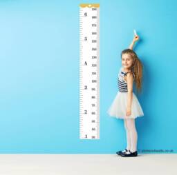 Fabric Height Chart Tape Measure Sticker - Removable Nursery Rental Home Decor - thumbnail 1