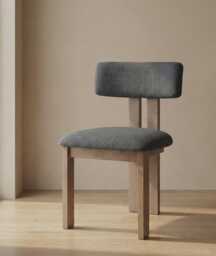 Scandic Set Of 2 Black Dining Chair Seat Wooden Legs Walnut Finish - thumbnail 1