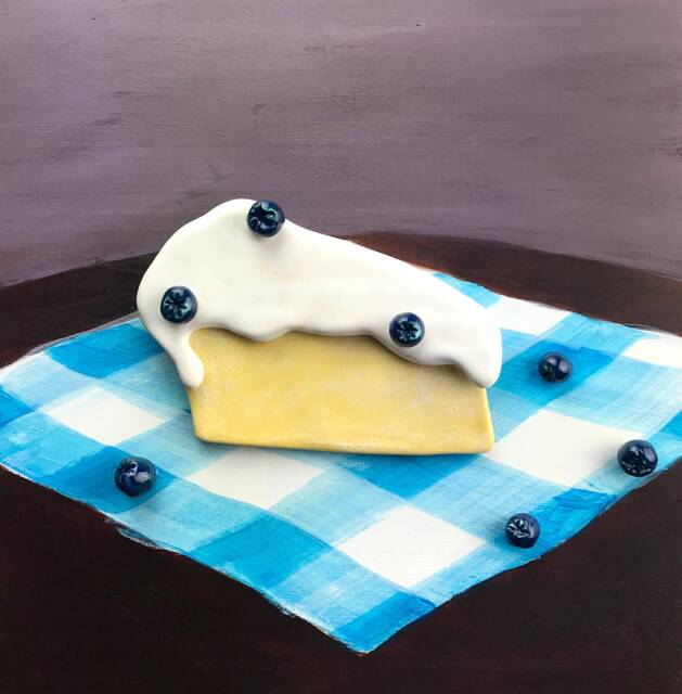 Ceramic Tile Painting - Home Gallery Kitchen Cake Art Blueberry Cheese Cake