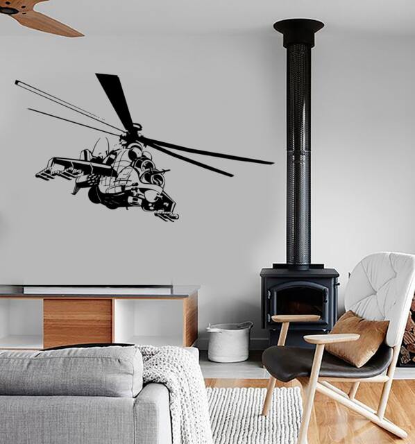 Wall Vinyl Helicopter Strike Airforce Guaranteed Quality Decal Mural Art 1643Dz - image 1