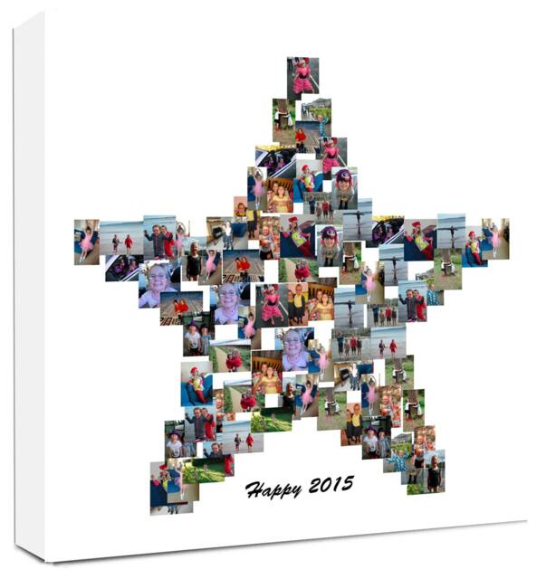 star Photo Collage Canvas Personalized Family Art - image 1