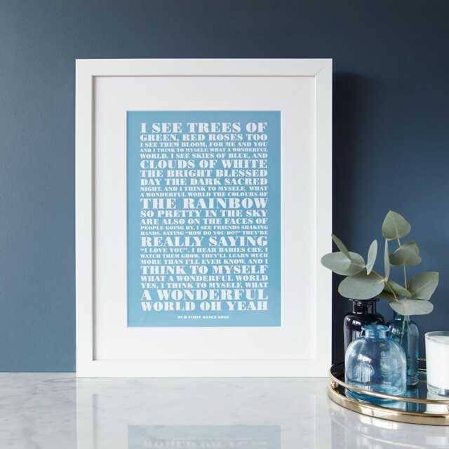 Custom Made Words Poster, Personalised Favourite Lyrics Print, First Dance Song Print Art Home Wall Decor Anniversary - image 1