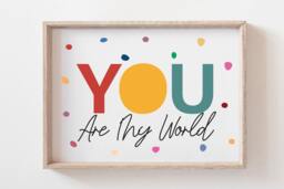 Girls Nursery Prints, Rainbow Wall Art, Bedroom You Are Loved Print, Quotes, Home, Colourful Art - thumbnail 1