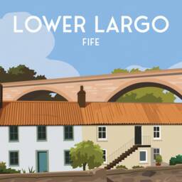 Lower Largo Viaduct & Harbour Travel Poster - Fife Coastal Art Scotland - thumbnail 2