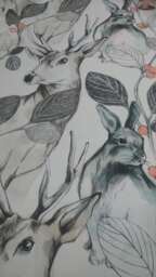 Curtain Panel White Beige Grey Orange Deer Rabbit Forest Modern Decor Cafe Curtain Kitchen Valance , Runner Napkins Available, Great Gift