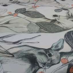 Curtain Panel White Beige Grey Orange Deer Rabbit Forest Modern Decor Cafe Curtain Kitchen Valance , Runner Napkins Available, Great Gift - thumbnail 4
