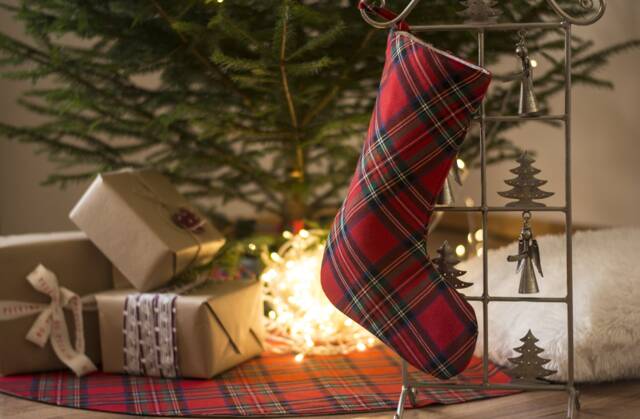 Red Farmhouse Plaid Christmas Stockings - image 1