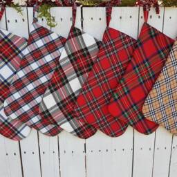 Red Farmhouse Plaid Christmas Stockings - thumbnail 3