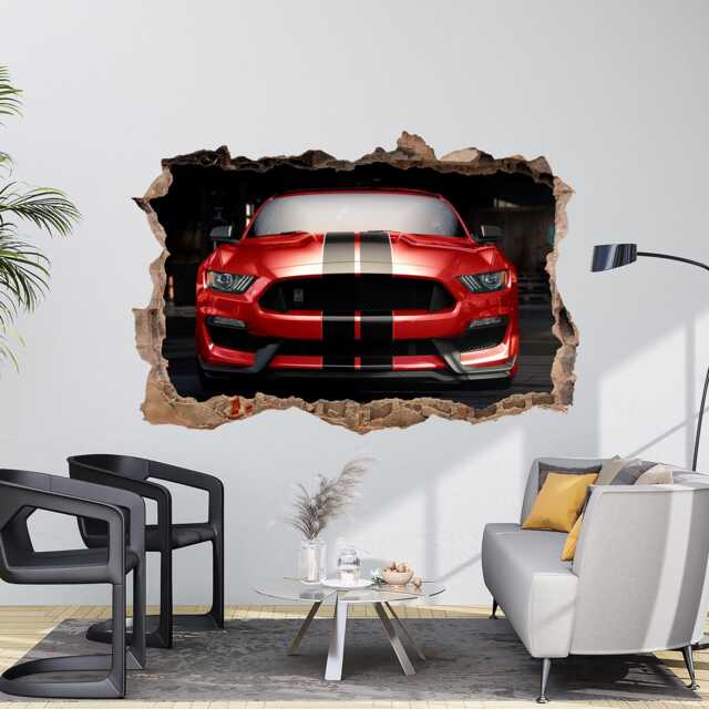 Modern Muscle Car Wall Sticker Decal Racing Decor Super Stickers Sports Print 3D Vinyl Supercar - image 1