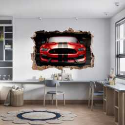 Modern Muscle Car Wall Sticker Decal Racing Decor Super Stickers Sports Print 3D Vinyl Supercar - thumbnail 3