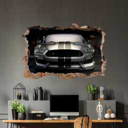 Modern Muscle Car Wall Sticker Decal Racing Decor Super Stickers Sports Print 3D Vinyl Supercar - thumbnail 2