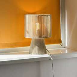 Alva Handwoven Bedside Lamp Scandinavian Style Mininalist Table Light Handcrafted With Recycled Cotton Rope - thumbnail 2
