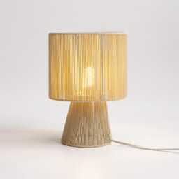 Alva Handwoven Bedside Lamp Scandinavian Style Mininalist Table Light Handcrafted With Recycled Cotton Rope - thumbnail 4