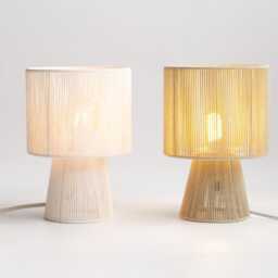 Alva Handwoven Bedside Lamp Scandinavian Style Mininalist Table Light Handcrafted With Recycled Cotton Rope - thumbnail 3