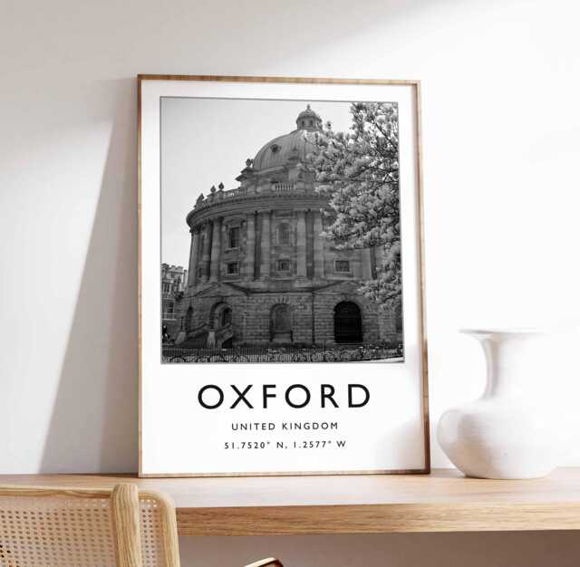 Oxford University Print England City Skyline Architecture Art - image 1