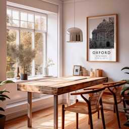 Oxford University Print England City Skyline Architecture Art - thumbnail 3