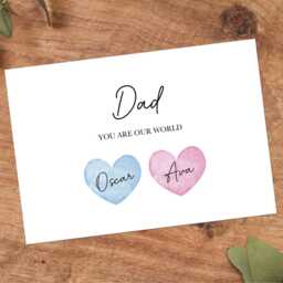 Personalised Dad Heart Print, Custom Daddy Wall Art, Birthday Gift Picture - thumbnail 3