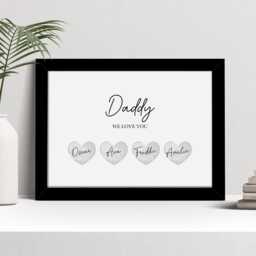 Personalised Dad Heart Print, Custom Daddy Wall Art, Birthday Gift Picture - thumbnail 2