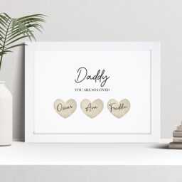Personalised Dad Heart Print, Custom Daddy Wall Art, Birthday Gift Picture - thumbnail 1