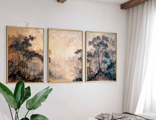 Japanese Set Of 3 Posters, Prints, Botanical Decor, Floral Wall Art, Katsushika Hokusai Oriental Gift - image 1