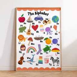 Kids Educational Poster - Children's Wall Art Abc Alphabet Print Playroom Decor Bedroom Nursery Prints Learning Ed Montessori - thumbnail 3