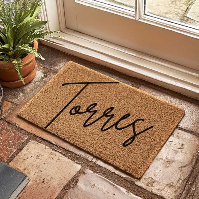 Custom Last Name Doormat - Personalized Door Mat For Home Wedding Gift Idea Housewarming Elegant Family - image 1