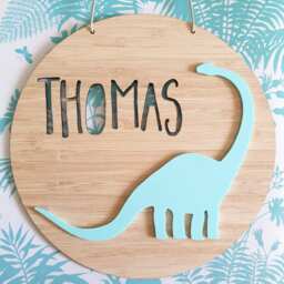 Dinosaur Personalised Wooden Wall-Door Hanging-Nursery Decor-Plaque-Kids Door Sign-Custom Name-Kids Gift-Baby Gift-Lasercut-Personalized