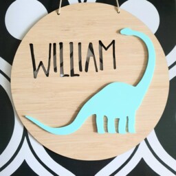 Dinosaur Personalised Wooden Wall-Door Hanging-Nursery Decor-Plaque-Kids Door Sign-Custom Name-Kids Gift-Baby Gift-Lasercut-Personalized - thumbnail 2