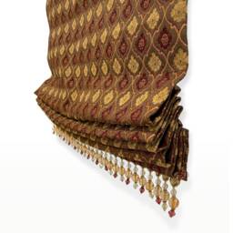 Burgundy Floral Medallion Relaxed Roman Shades, Cl1191 - thumbnail 3