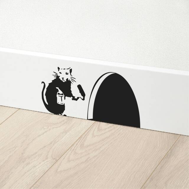 Banksy Rat - Designed To Fit A Skirting Board Removable Vinyl Wall Decal Stickers Home Decor Art - image 1