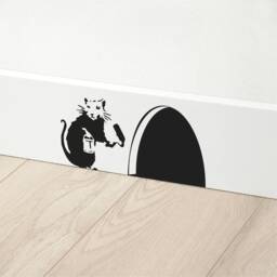 Banksy Rat - Designed To Fit A Skirting Board Removable Vinyl Wall Decal Stickers Home Decor Art - thumbnail 1