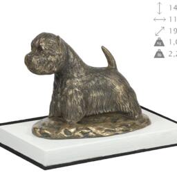 West Highland White Terrier, Dog On White Wooden Base Statue, Limited Edition, Artdog - thumbnail 4