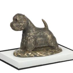 West Highland White Terrier, Dog On White Wooden Base Statue, Limited Edition, Artdog - thumbnail 3