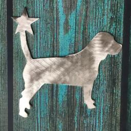 Beagle, Dog Tree Topper, Holiday Decoration, Wreath Christmas, Aluminum, Stars, Yard Stake, Lover Gift, Metal Art - thumbnail 2