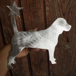 Beagle, Dog Tree Topper, Holiday Decoration, Wreath Christmas, Aluminum, Stars, Yard Stake, Lover Gift, Metal Art - thumbnail 3