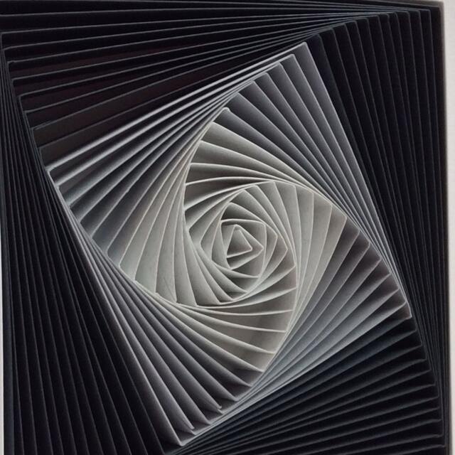 3D Origami Wall Art Grey & White Square Paper Sculpture - image 1