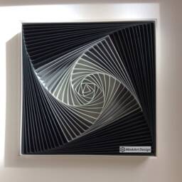 3D Origami Wall Art Grey & White Square Paper Sculpture - thumbnail 3