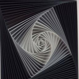 3D Origami Wall Art Grey & White Square Paper Sculpture - thumbnail 1