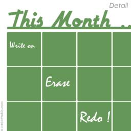 Chalkboard Monthly Wall Calendar Decal With Memo - thumbnail 1