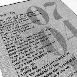 Song Lyrics Print - Cotton Anniversary Gift For Him, 4Th Wedding Keepsake, Wall Art On Linen, For Wife - thumbnail 4