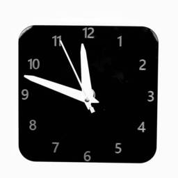 Square Wall Clock in Black Acrylic 20cm X Laser Engraved Numbers - thumbnail 3