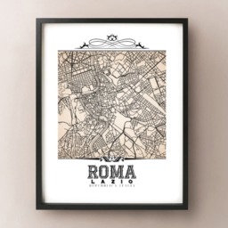 Roma Vintage Style Sepia Map Art Print - Rome, Italy City Decor - thumbnail 2