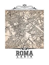 Roma Vintage Style Sepia Map Art Print - Rome, Italy City Decor - thumbnail 3