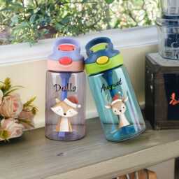 Custom Christmas Cup With Straw, Kids Water Bottles, Party Favors, Bottle Name, Gift Idea Children - thumbnail 2