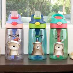 Custom Christmas Cup With Straw, Kids Water Bottles, Party Favors, Bottle Name, Gift Idea Children