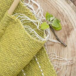 Abstract Dandelion Fiber Art - Handwoven Wool Tapestry Modern Japandi Wall Decor Denti Di Leone - thumbnail 2