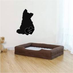 Small Dog I Love You Vinyl Wall Art, Decal, Sticker, Transfer, Mural, Removable, Decor, Rent Friendly, Interior, Exterior, - 1019 - thumbnail 1