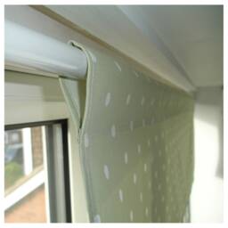 Window Valance Curtain Treatment Header Cafe Top Rod Pocket Treatments Kitchen Bathroom Polka Dot Sage Green & White Dots Polkadot Pelmet - thumbnail 2