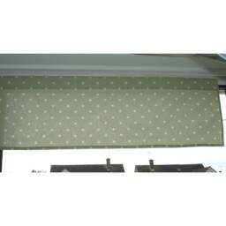 Window Valance Curtain Treatment Header Cafe Top Rod Pocket Treatments Kitchen Bathroom Polka Dot Sage Green & White Dots Polkadot Pelmet - thumbnail 3